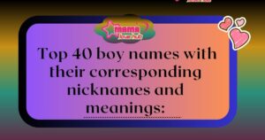 boy names that have nicknames