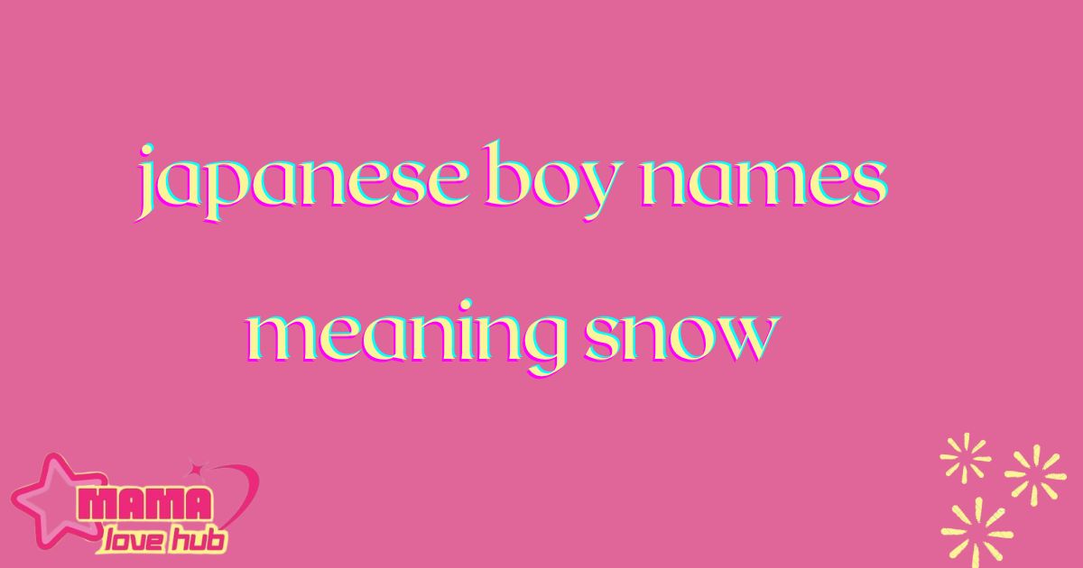 japanese boy names meaning snow