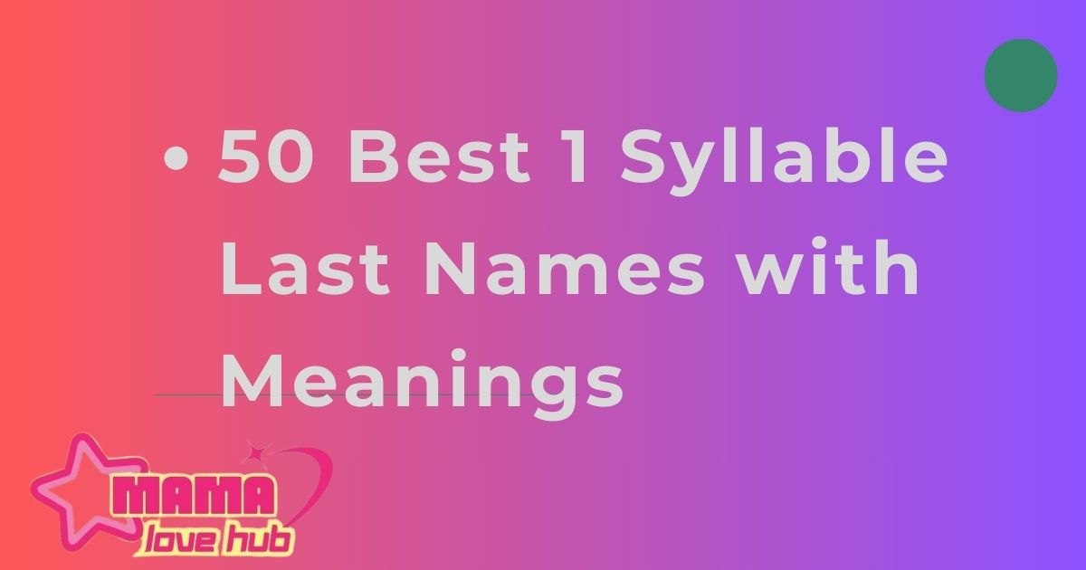 1 syllable last names