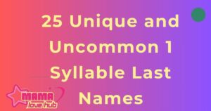 
  1 syllable last names