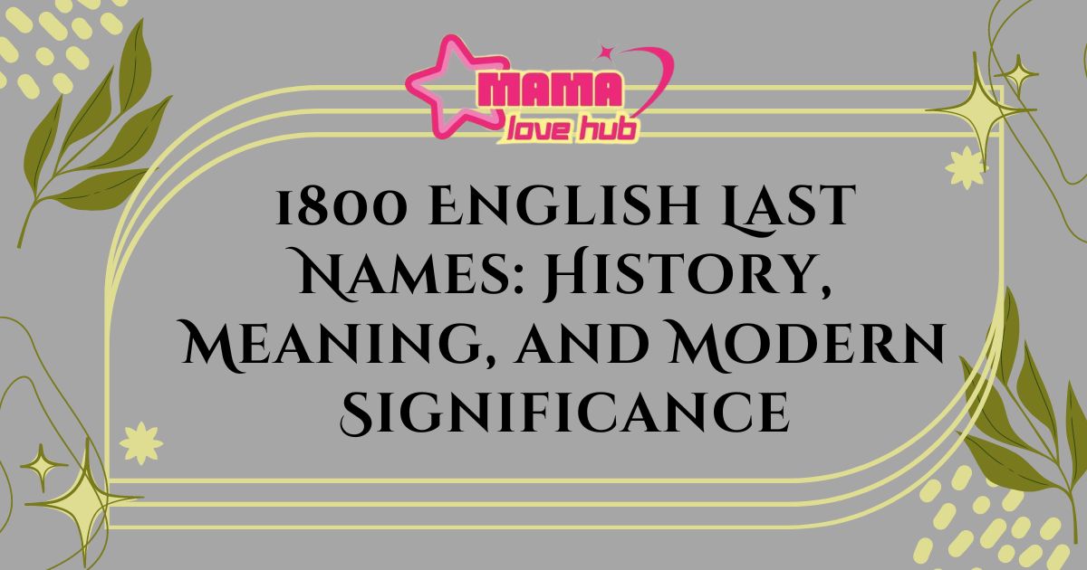 1800 english last names
